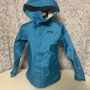 Patagonia Jacket Teal Womens H2No Waterproof Hooded Rain Coat Outdoor  Sz XS